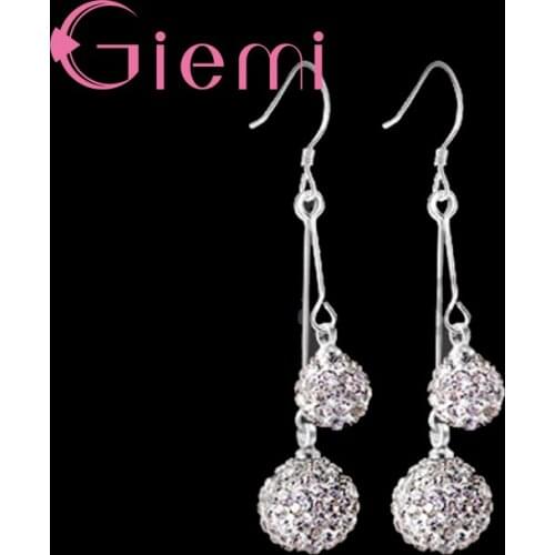 Wholesale Fast Shipping Austria Crystal 925 Sterling Silver Jewelry HookDrop Earrings Party Gift For Women Ladies