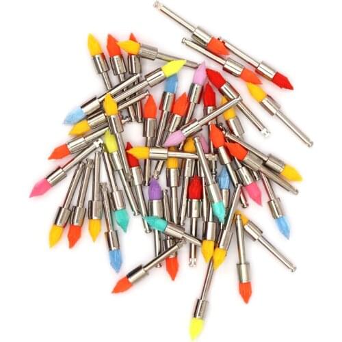100pcs Dental Nylon Pointed Head Polishing Brushes Oral Care Tool Prophy Prophylaxis Brush For Contra-Angle Handpiece