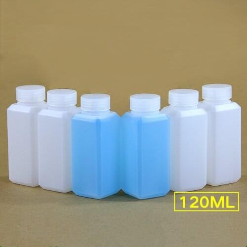 120ML Small Empty Square Bottle HDPE Material Cosmetic Containers Food Grade Plastic Sample Bottle 10PCS