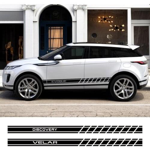 2PCS Car Door Side Skirt PVC Stickers For Land Rover Discovery 3 4 2 Freelander Evoque Velar Autogiography SVR Auto Accessories