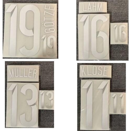 2014 Gotze Nameset Muller Lahm Klose Schweinsteiger Printing Iron ON Patches Soccer Badge