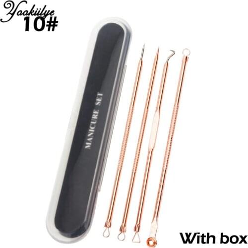 4pcs Stainless Steel Blackhead Remover Needle Tool Kit Professional Blackhead Acne Comedone Pimple Blemish Extractor Beauty Tool