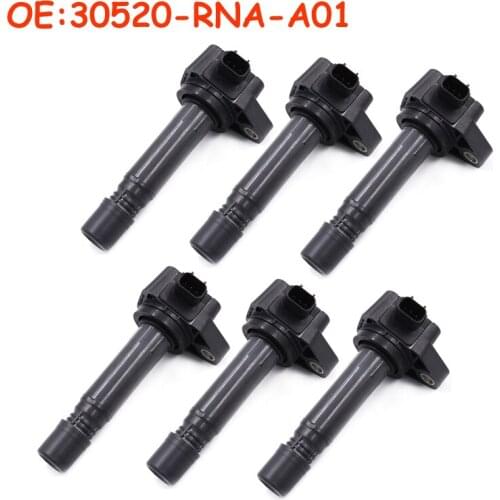 6 PCS OEM 30520-RNA-A01 30520RNAA01 For Honda Civic 2006-2011 1.8L UF582 C1580 UF-582 30520 RNA A01 099700-101 Car Ignition Coil
