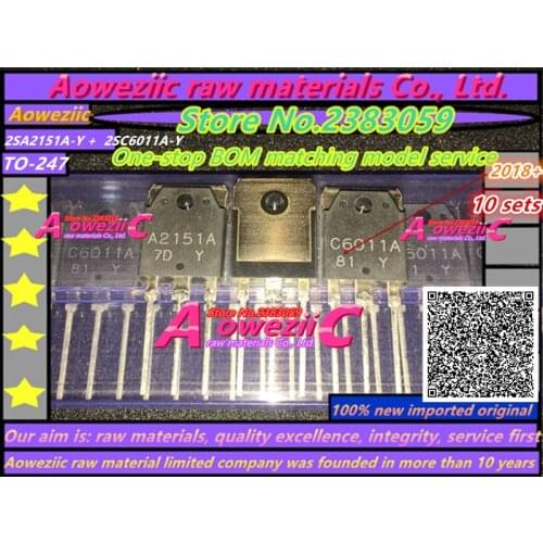 Aoweziic 100% new imported original 2SA2151A 2SC6011A 2SA2151A-Y 2SC6011A-Y A2151A C6011A TO-3Ptube power amplifier IC chip
