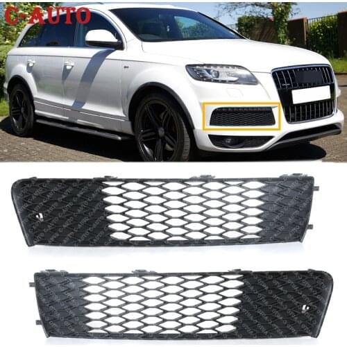 Car Left Right Front Bumper Fog Light Grill Grille Grills Racing Grills Grill Mesh Cover Trim Vent For Audi Q7 S-Line 2009-2015