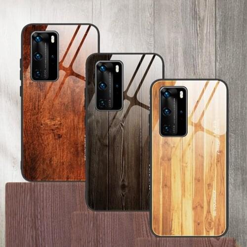 Wood pattern Case for Nova 7i 6 SE 5i 5 Pro 5T Tempered Glossy Glass Cover For Honor 9X Pro 8X Honor 20 Lite 20 Pro 10 Lite 10i