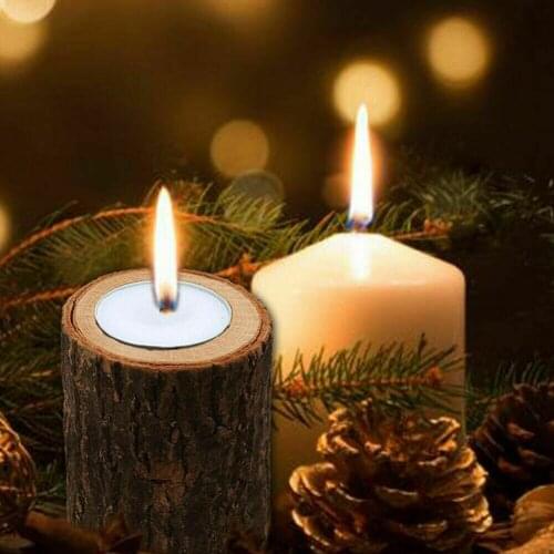 Wooden Tea Light Candle Holder Candlestick for Home Bar Wedding Party Home Decoration