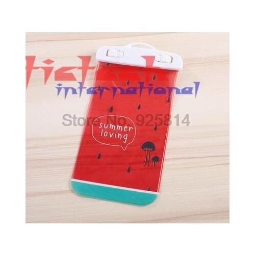 By dhl or ems 500pcs 5.5 inch 30 Meters Waterproof Phone Bag Case For iphone 7 6 6S Plus Case Cute Fruit Pattern Pouch