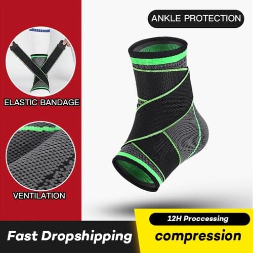 1PC 3D Sport Ankle Brace Protector Compression Bandage Ankle Support Pad Elastic Nylon Strap Brace for Football Basketball