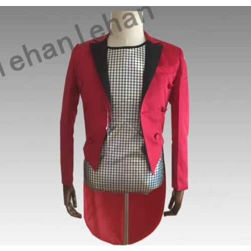 Red clothes men Tuxedo suits designs masculino homme terno stage costumes for singers jacket men blazer dance star style dress