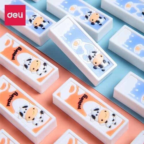 4/24Pcs Cartoon Cows Erasers Pencil Rubber Special Chinese Cow Year 2D Stereoscopic Students Homework Draw Test Art Class 71119