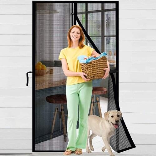 New Strong Magnetic Door Curtain Mosquito Net Magnetic Curtain Fly Insect Screen Mesh Auto Closing Custom Size Easy Installation