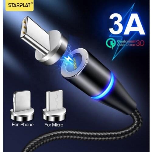 3A Magnetic Cable Quick charge 3.0 Micro USB Charger Type C Fast Charging For iPhone 7 XS/Samsung S8 Magnet Phone data Cables
