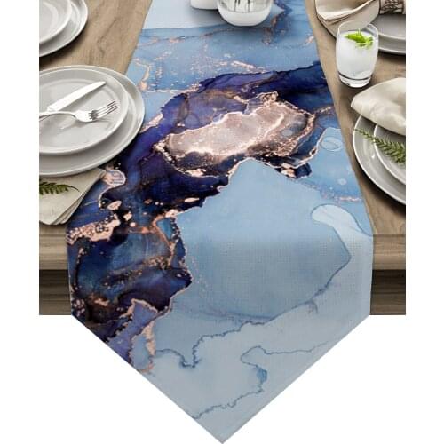 Marble Texture Ink Table Runners Wedding Decoration Table Cover Christmas Decorations for Home Table Cloth