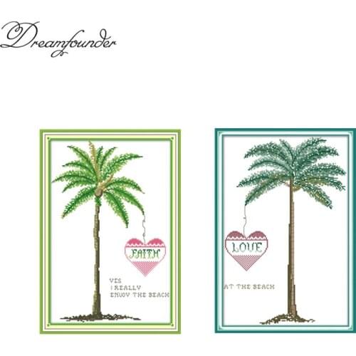 Love tree cross stitch kit aida 14ct 11ct count printed canvas stitches embroidery DIY handmade needlework