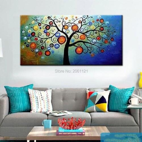 Handpainted WALL piece modern landscape decorative oil paintings on canvas wall art BLUE pictures for home decorations gift