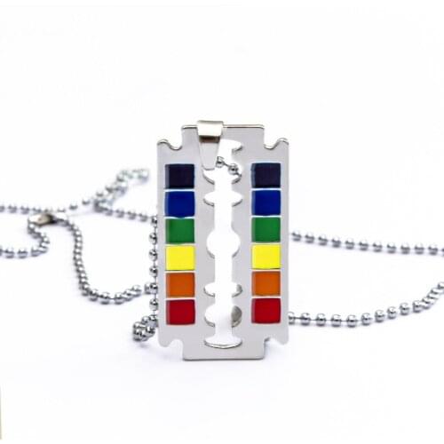 Rainbow LOVE Necklace Woman Long Chain Stainless Steel Dog Tag Necklace Jewelry Collar Pendant for Women Gift for women