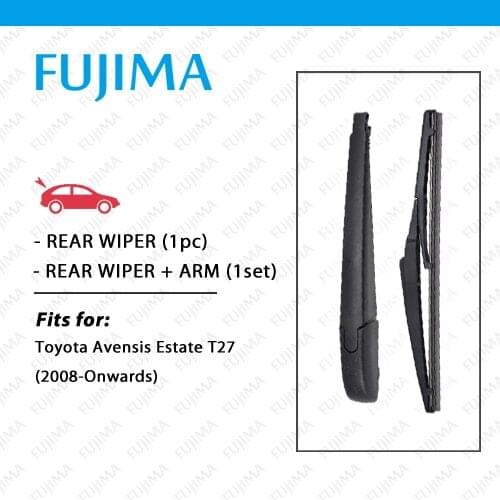 FUJIMA Rear Wiper Blade and Arm for Toyota Avensis Estate T27 (2008-Onwards) Back Window Windscreen Rear Wiper Arm