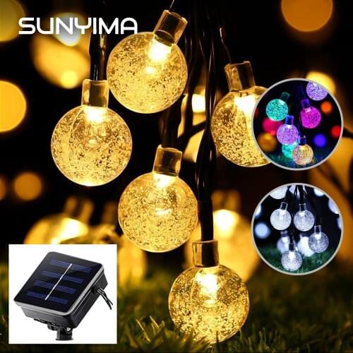 Solar Garden Light led light outdoors Crystal Ball 25MM Solar Lamp string lights christmas decoration outdoor lighting ball wall