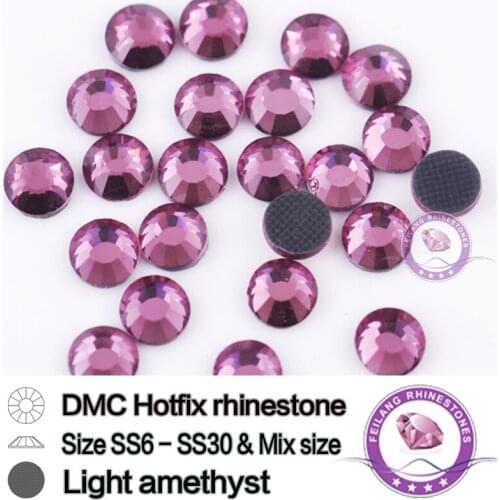 Light Amethyst DMC Hotfix Rhinestone SS6 SS10 SS16 SS20 SS30 10 Gross/bag Stones for Dress DIY Garment Accessories