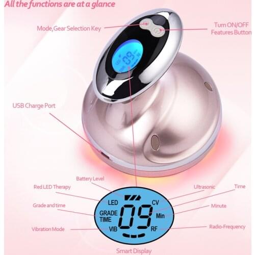 Ultrasonic Facial Body Slimming Massager RF Cavitation Therapy Fat Removal Burner LED Photon Skin Rejuvenation Weight Loss P54