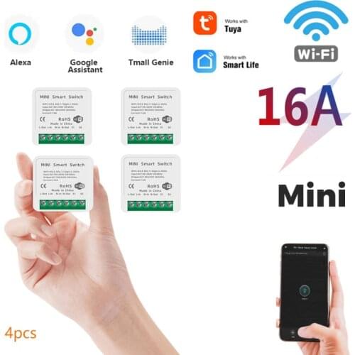 Tuya MINI Wifi Smart Switch 16A 2-way Control Timer Wireless Switches Smart Life Automation Compatible With Alexa Google Home