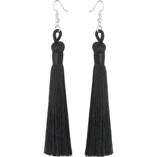 LOVBEAFAS Boho Drop Tassel Women Earrings Long Fringe Dangle Earrings Silk Fabric Rope Wrap Ethnic Vintage 2020 Fashion Jewelry