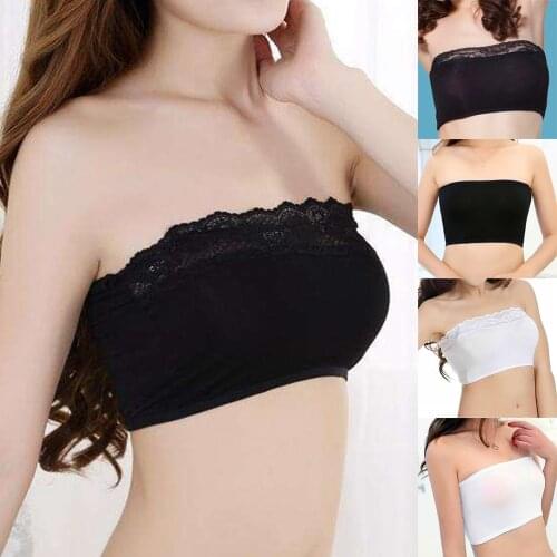 2021 Summer New Women Fashion Stretch Bandeau Bra Strapless Breathable Crop Tank Tops Camisole Bras
