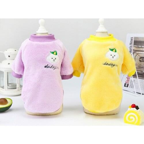 10PC/Lot Winter Pet Clothes Warm Flannel Puppy Dog Sweaters Small Dogs Coats Jacket Teddy Dog Clothes