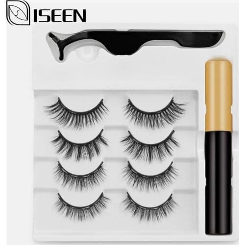 2/4 Pairs Natural 3D Magnetic Eyelashes Short Magnet Eyelashes Magnet Eyeliner5 Magnet Eyelash Extension False Lashes Makeup