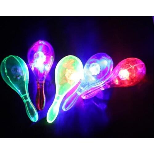 LED Maracas Flashing Light Up Shake Toy Cheering Party Concert Party Halloween Carnival