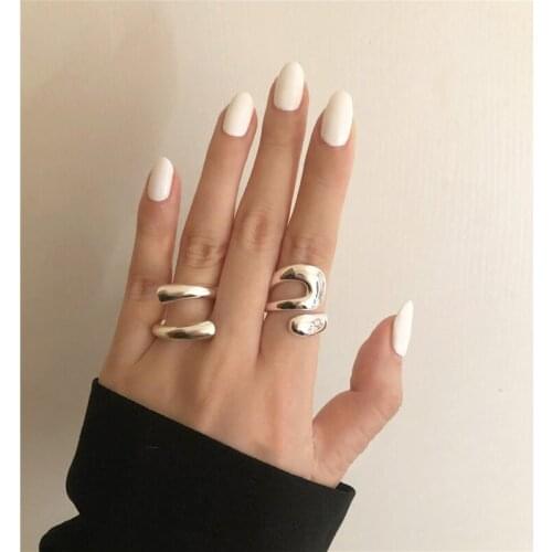 ARLIE 925 Sterling Silver Minimalist Rings for Women New Fashion Creative Hollow Irregular Geometric Birthday Party Jewelry Gift