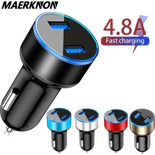 Car Charger 2 Ports USB QC 3.0 Fast Charging For iphone 11 8 Plus Huawei Samsung Xiaomi tablet Mobile Phone Adapter Car Charger