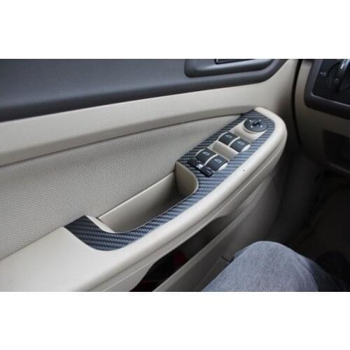 The carbon fiber car stickers of the window lift control panel for Ford Focus 2 MK2 2009-2011