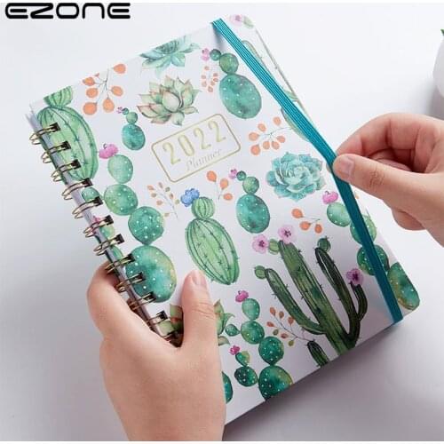 EZONE A5 2022 English Schedule Book Notebook Stationery for School Agenda 2022 Notepad Student Planner Kawai Gift Eye Protection