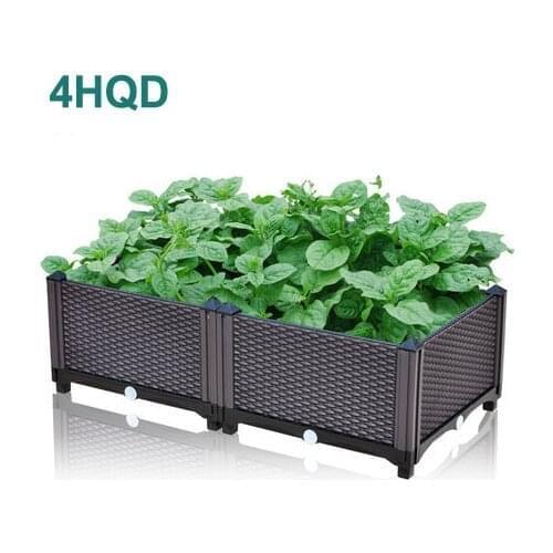 Brown planting box European family balcony vegetable pot large plastic flower pot one meter vegetable garden
