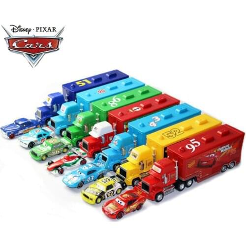 Disney Pixar Cars 3 Toys Lightning Mcqueen 1:55 Diecast Jackson Storm Mater Metal Alloy Model Truck +small Car Toys For Children