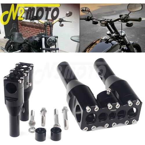 For Harley Touring FXR FXD FLHR FLHX FLTC FLST FLHTC 8'' Risers One-Piece Top Clamp 32mm Handlebar Riser Universal 1-1/4" Bars