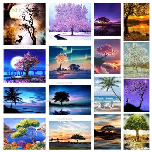Wall Artwork Cherry Tree DIY 5D Diamond Painting Diamond Embroidery Cross Stitch Rhinestone Mosaic Diamond Painting Home Decor