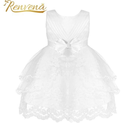 Lace Baptism Baby Girl Dresses Wedding Party Evening Flower Girls Dress 1st Birthday Kids Dress for Girls Prom Princess Dress