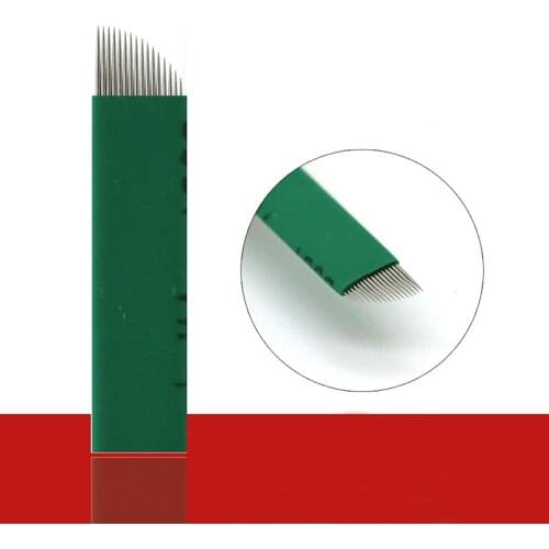 50pcs 0.18mm Laminas Tebori 12 14 16 18 U Pins Microblading needles Permanent Makeup Tattoo Needle for 3D Eyebrow Manual Pen