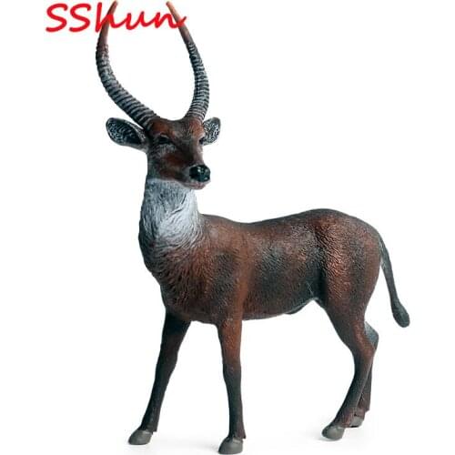 10*3.5*13CM Simulation Animal Model Plastic Static Solid Large Wild African Antelope Childrens Toy Hand-made Decoration