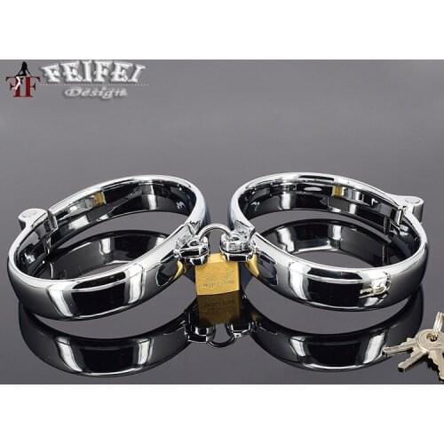 High quality alloy smooth handcuffs for sex women Handcuffs Restraint Locking Shackle Slaves Bondage Adult BDSM Sex Toys