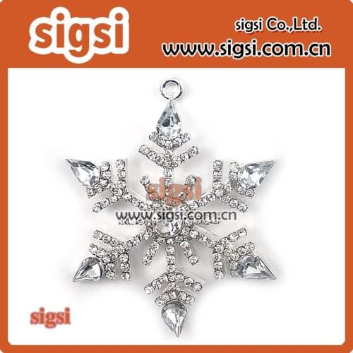 Newest ! 45mm Rhinestone Snowflake Pendants For Chunky Necklace
