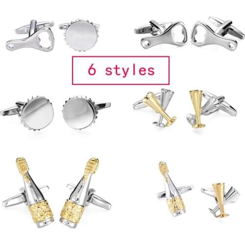 XKZM Novelty Brand Cufflinks champagne and wine glass design men cuff links wholesale&retail Personalities Jewelley
