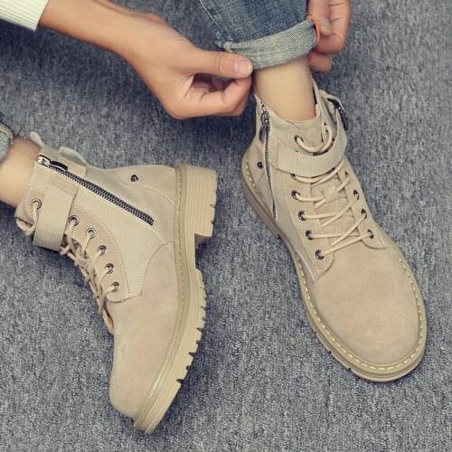 New Martin boots mens spring breathable British fashion short boots retro wild large size leather boots high-top desert shoes