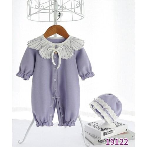 Newborn Girl Sprig Autumn Romper 100% Cotton Infant Priness Lace High Quality Baby Girls Overalls Party Baptism Girl Outfits