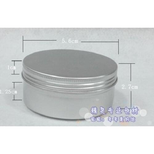Wholesale 50g Aluminum Cosmetic Jar ,Container Screw Thread 100pcs/lot High Quality 50ml aluminumMakeup Container