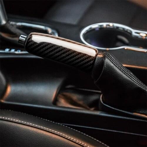 Carbon Fiber Interior Decoration Handbrake Cover Trim for Ford Mustang 2015-2019 Classic Car Decal Stickers Brand New