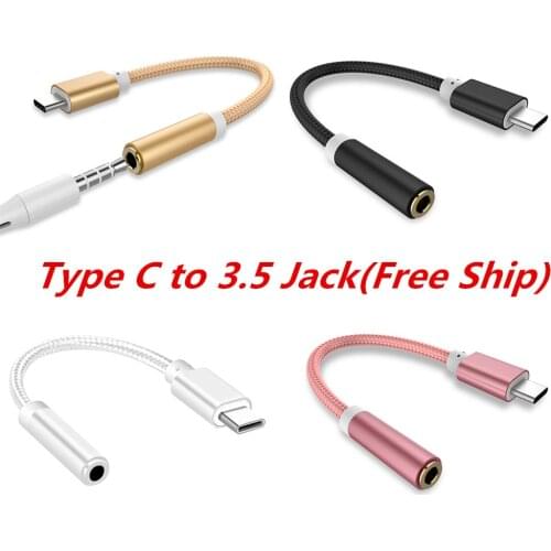 4 Colors Type C to 3.5 Earphone Adapter USB 3.1 Type-C USB-C Male 3.5mm AUX Audio Jack Cable Converter Headphone Headset Adapter